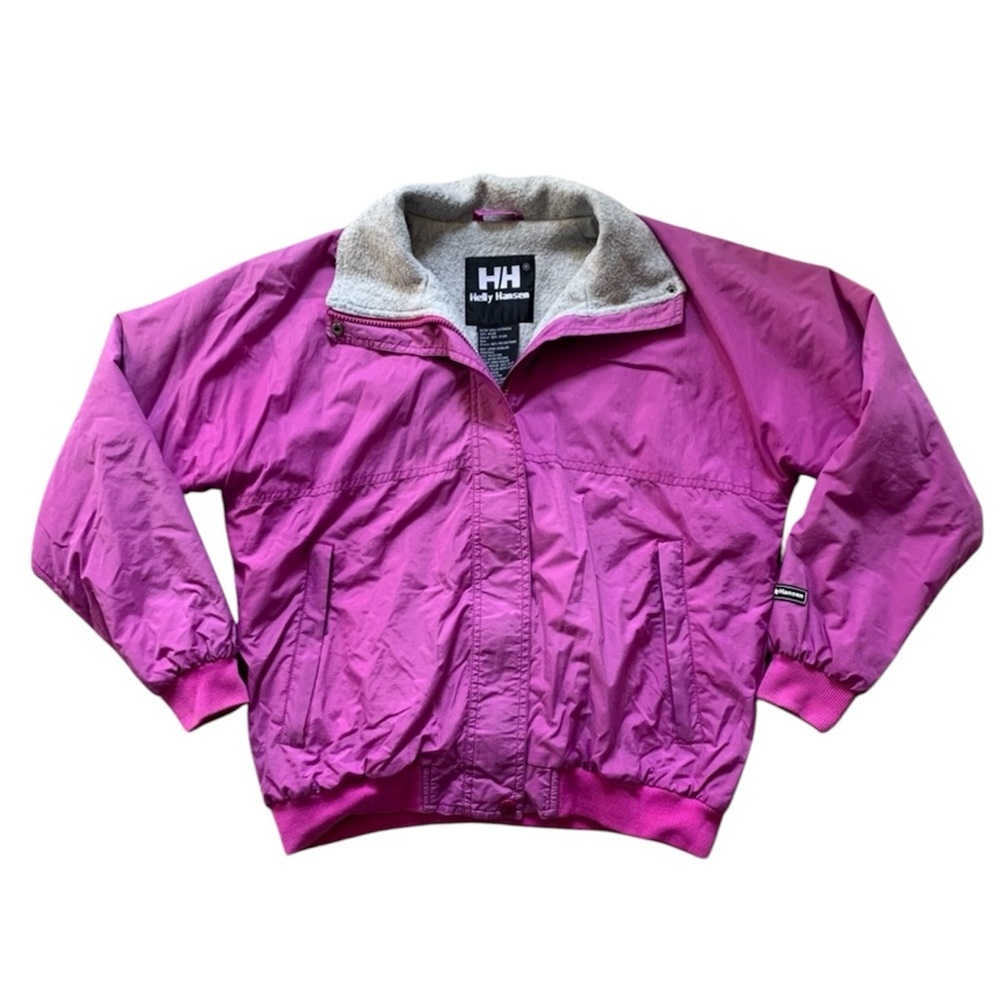 Helly Hansen magenta pink soft shell ski jacket with fleece lining Size Large